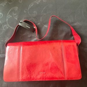 DKNY all leather handbag, approximately 12 x 8